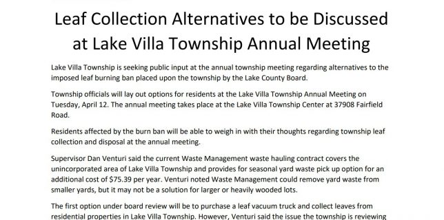 Lake Villa Township Annual Meeting